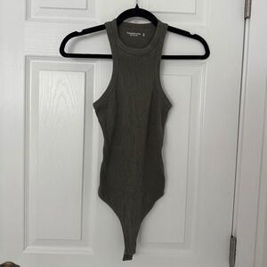 Abercrombie green high neck ribbed bodysuit